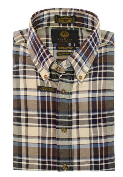 Viyella - Cotton/Wool - Long Sleeve Shirt - Classic Fit - Big and Tall