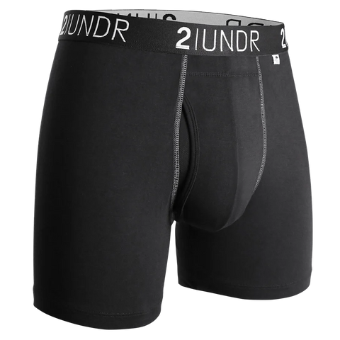 2UNDR - 6" Swing Shift Boxer Briefs - 2U01BB - Black/Grey