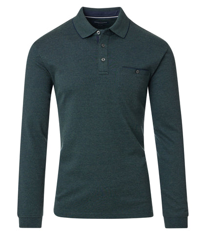 Casa Moda - Long Sleeve Polo Shirt - Easy Care - Soft Feeling - Modern Fit - 403478000