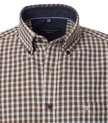 Casa Moda - Long Sleeve Brushed Cotton Shirt - Casual Fit - 444304000